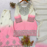 Royal Mirror Embroidered Top Plazzo