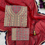 Maroon Blooming Rangoli Saree