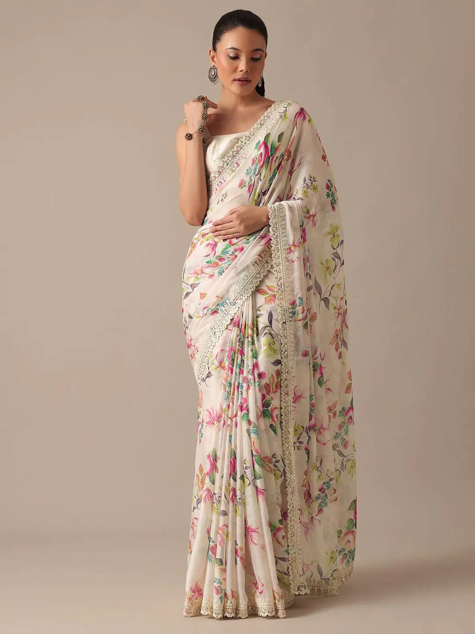 Digital Flower Printed Saree Collection