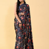 Exclusive Satin Silk Printed Saree