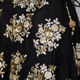Black Floral Embroidered Lehenga
