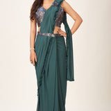 IMPORTED FABRIC WITH  SPARKLE BONDING SAREES