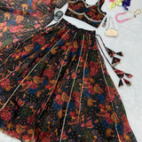 Pure Jimmy Organza Printed Lehenga