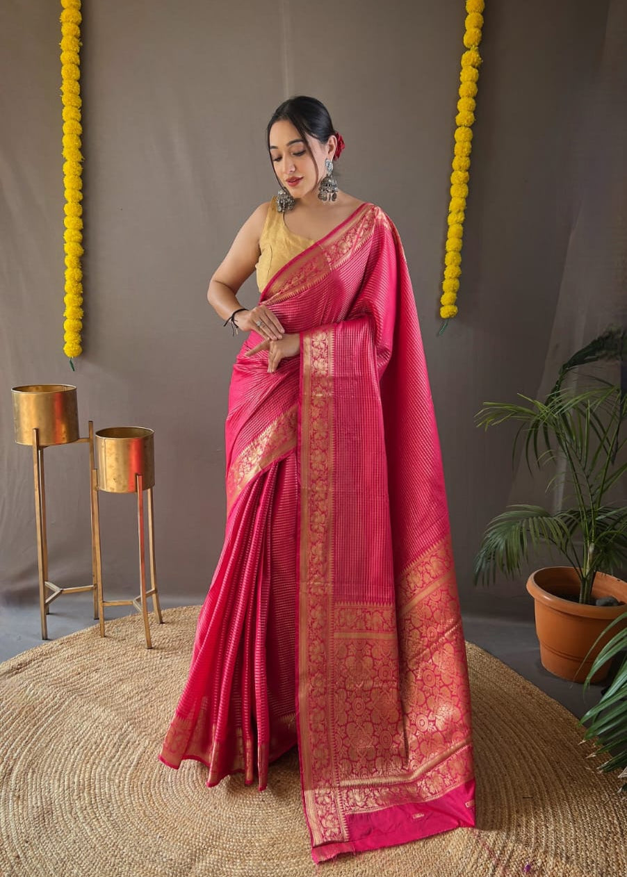 Soft Copper weaving  Saree