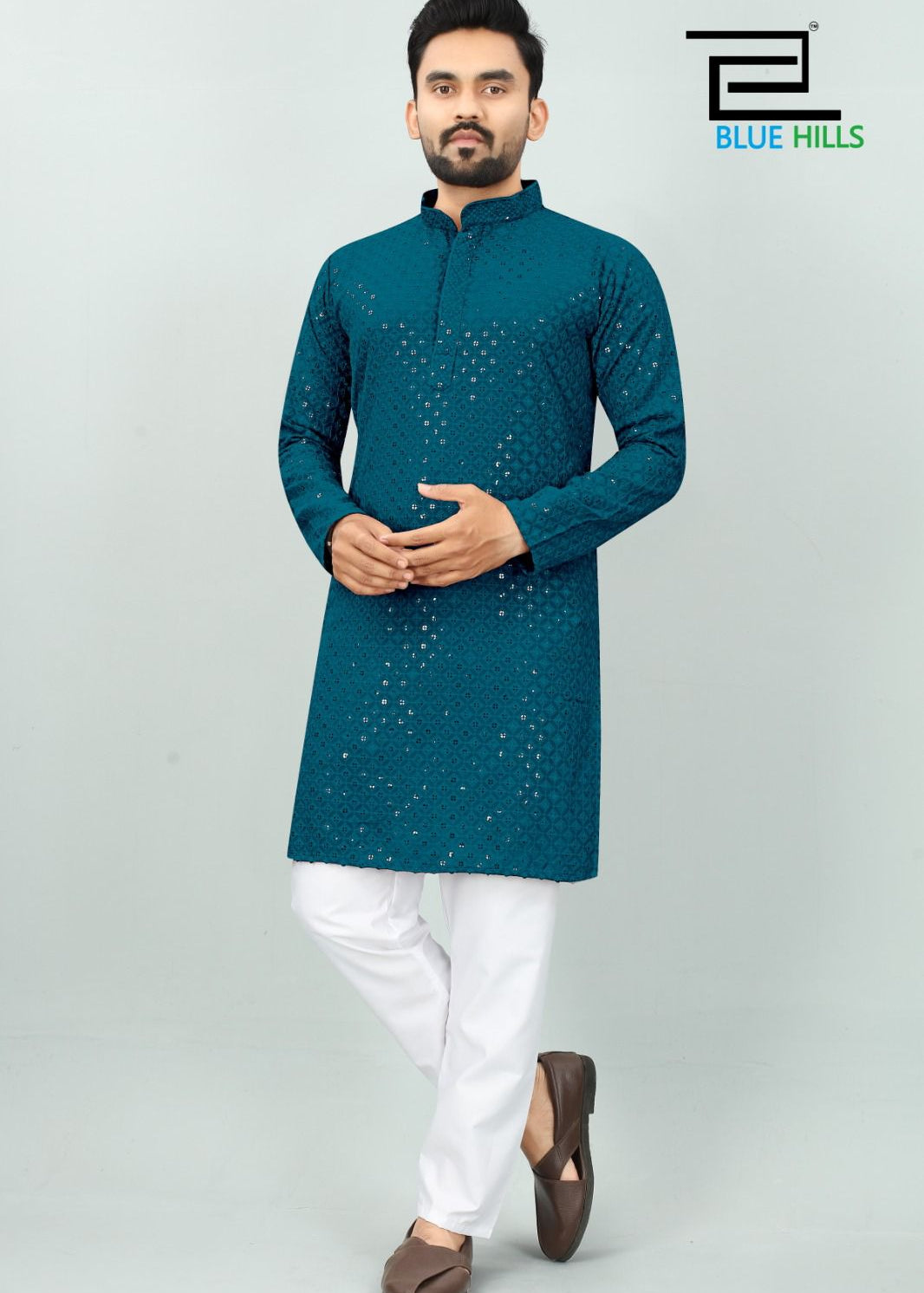 Traditional chikan work kurta