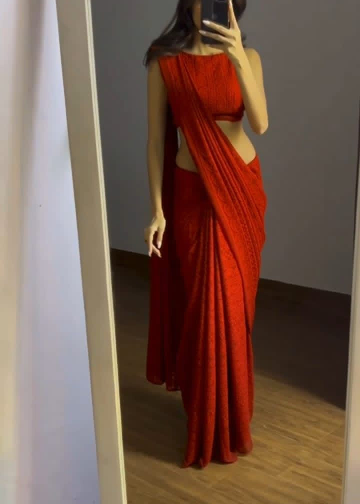 Beautifull Chikankari Work Saree