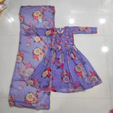 Floral Print Kids Gown