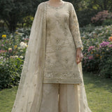 Cosmos Gold Zari Silk Suit