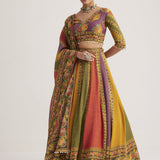 Rainbow Pure Organza Silk Lehenga