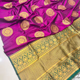 Beautiful Soft Chakrani Silk sareeGolden