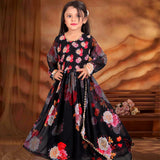 Floral Print Kids Gown