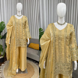 Creamy Heavy Chinon Silk Koti Suit