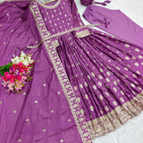 Heavy Chinon Silk Anarkali Gown