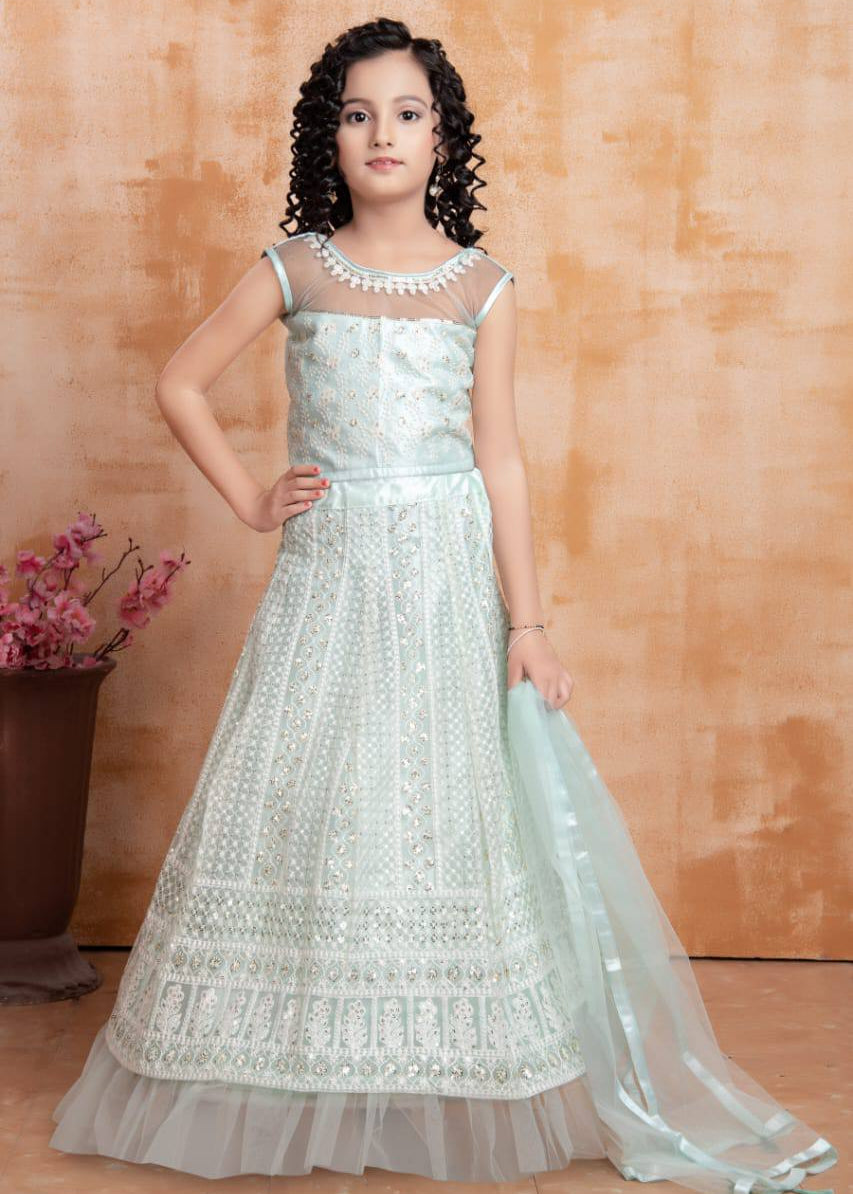 Finest Lucknowi Kids Lehenga Choli