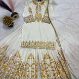 White Heavy Top Sharara Collection