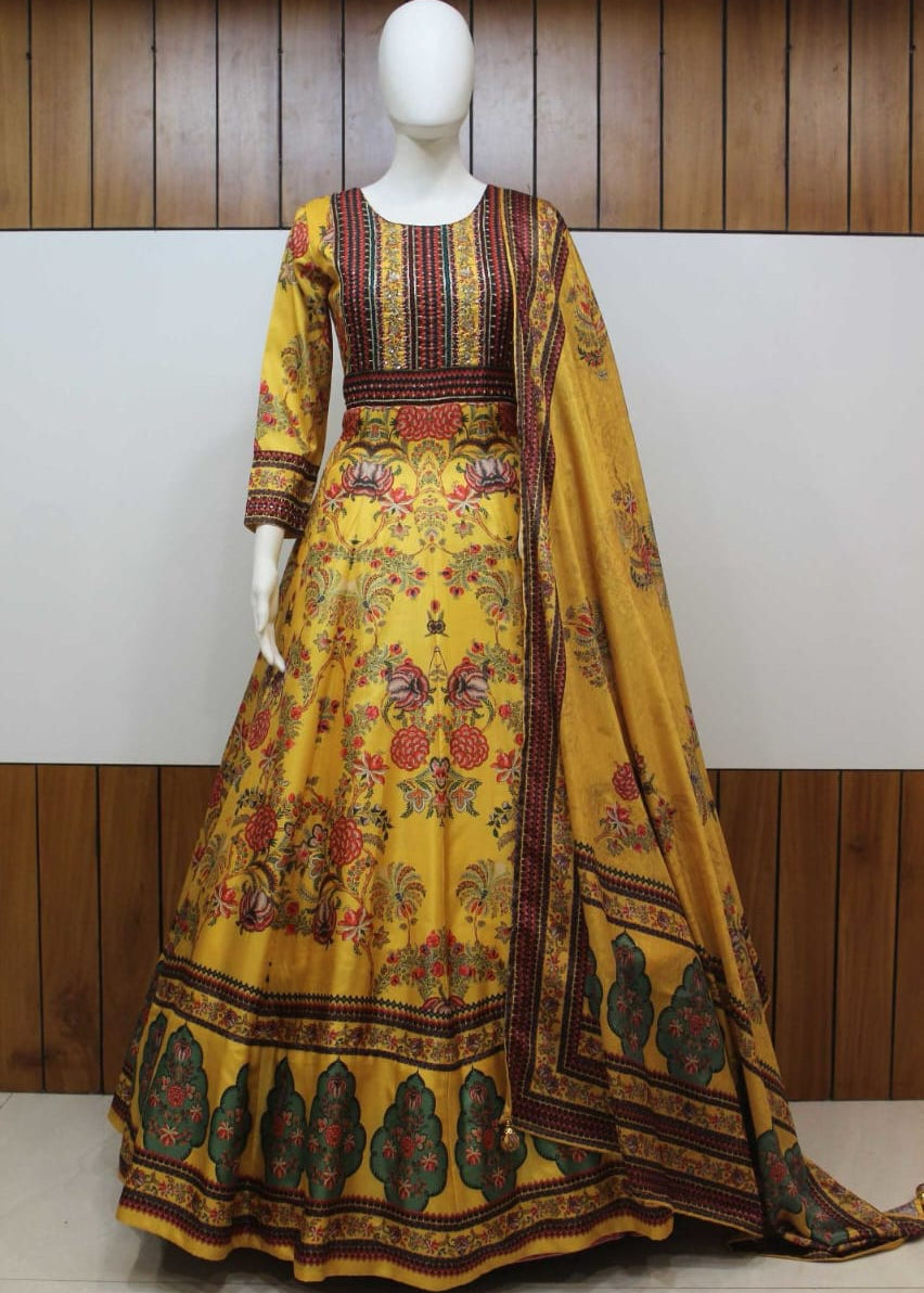 Stuning Dola Silk Anarkali Gown