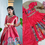Kids Kalam Kari Silk Lehenga
