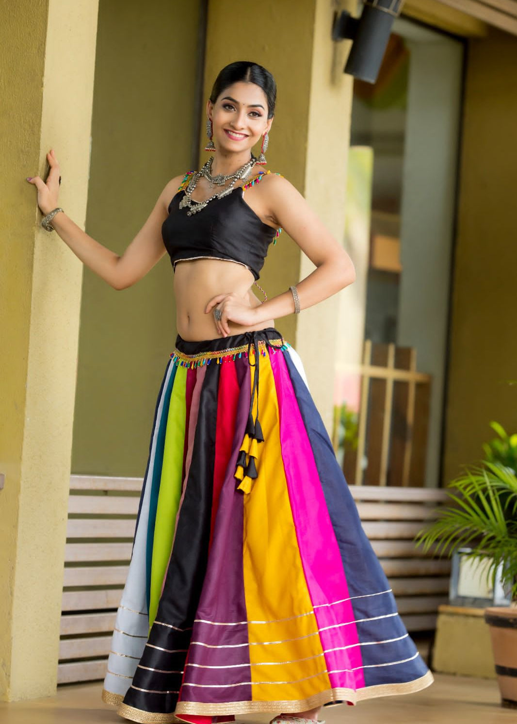 Multycolored Pure Cotton Lehenga Choli