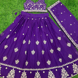 Purple Heavy Georgette Lehenga Choli