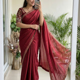 Rangoli Sequence Embroidered Saree
