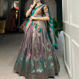 Elegant Jacquard Silk Lehenga