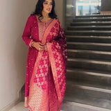 Traditional Silk Sequence Anarkali Gown