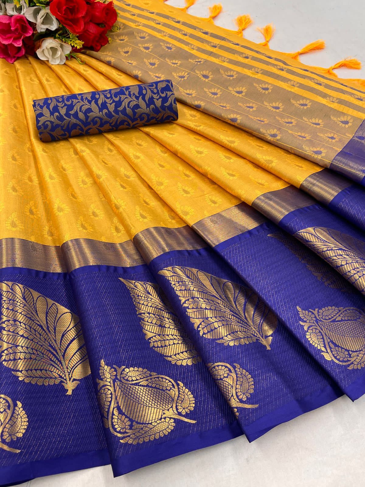 Launching mercerised cotton silk Saree