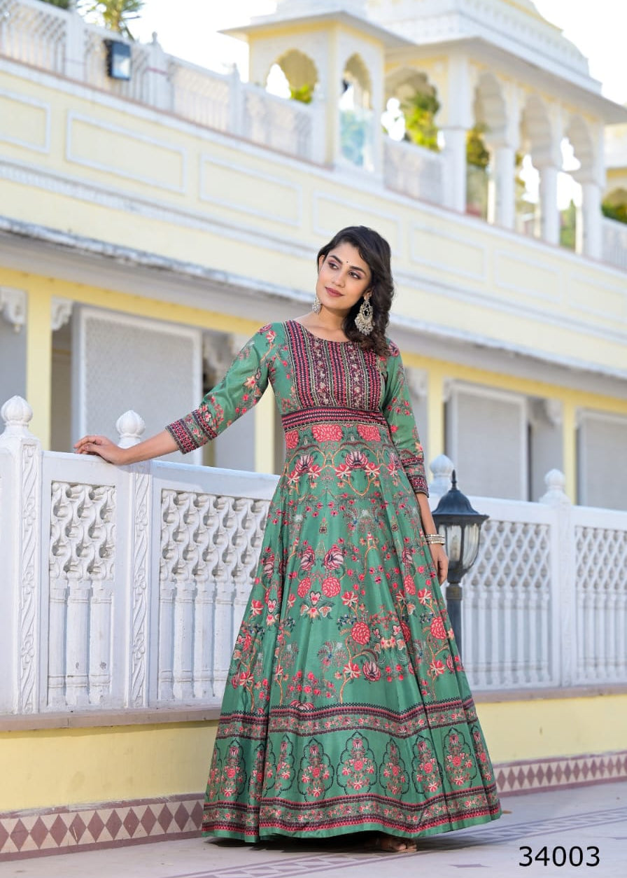 Stuning Dola Silk Anarkali Gown