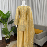 Creamy Heavy Chinon Silk Koti Suit