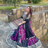 Beautifull Flower Printed Anarkali Gown