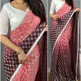 Trendy Partywear  Chiffon Saree