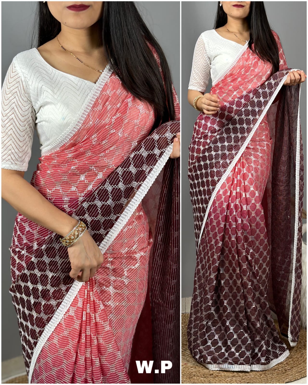 Trendy Partywear  Chiffon Saree