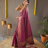 Soft Copper weaving  Saree