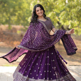 Purple Beautyfull Blooming Lehenga Choli