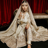 Creamy Heavy Silk Anarkali Gown