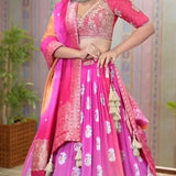 Wedding Colorfull Chinon Lehenga