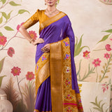 Rajvansh Tusser Checks Silk Saree