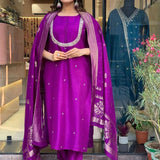 Purple Attractive Chanderi Kurti Collection