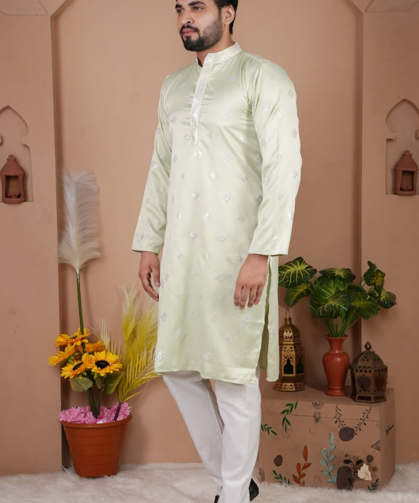 Festive Men's Embroidered Kurta