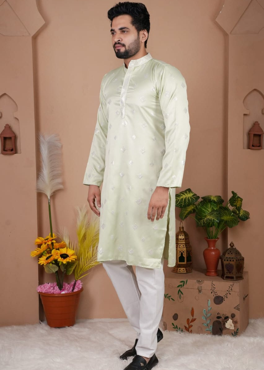 Festive Men's Embroidered Kurta