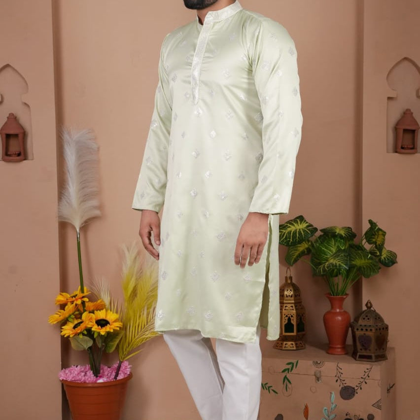 Festive Men's Embroidered Kurta