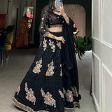 Elegance Sequance Black  Lehenga