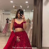 Red Sequance Brid Lehenga Choli