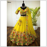 Crystal Flower Printed Lehenga Choli