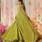 Olive Designer Partywear Anarkali Gown