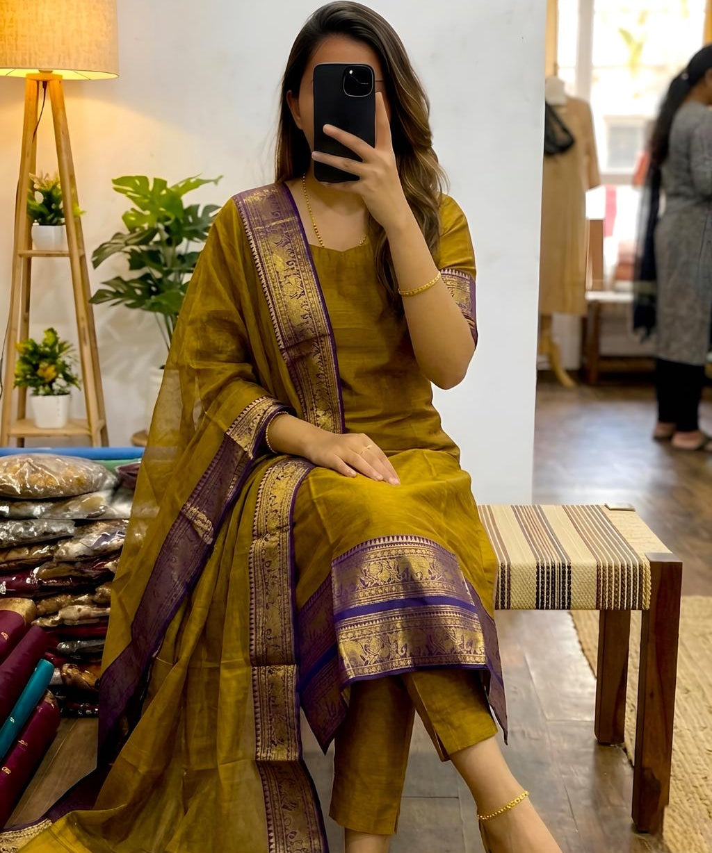 Traditional Silk Straight Kurti