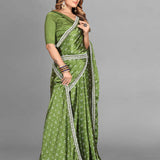 Women Bandhani Satin Saree