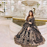 Black Premium Embroidered Lehenga