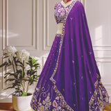 Luxury Violet Embroidered Lehenga