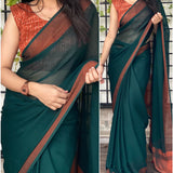 Presenting Copper Zari Chiffon Saree